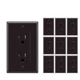 Decorator Receptacle Outlet Brown 15A 10Pack